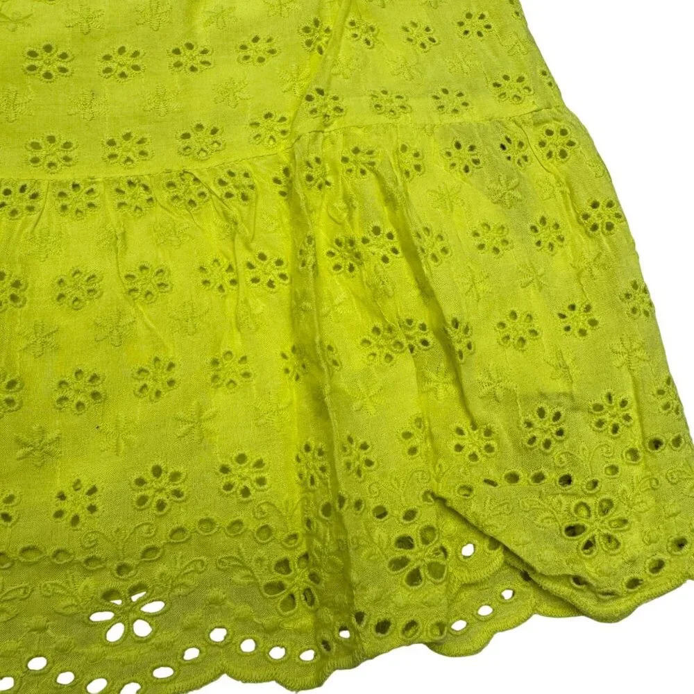 Alice + Olivia Fae Eyelet Embroidered Minidress Women's Lemon Sorbet, Sz 6 NWOT - Picture 5 of 7